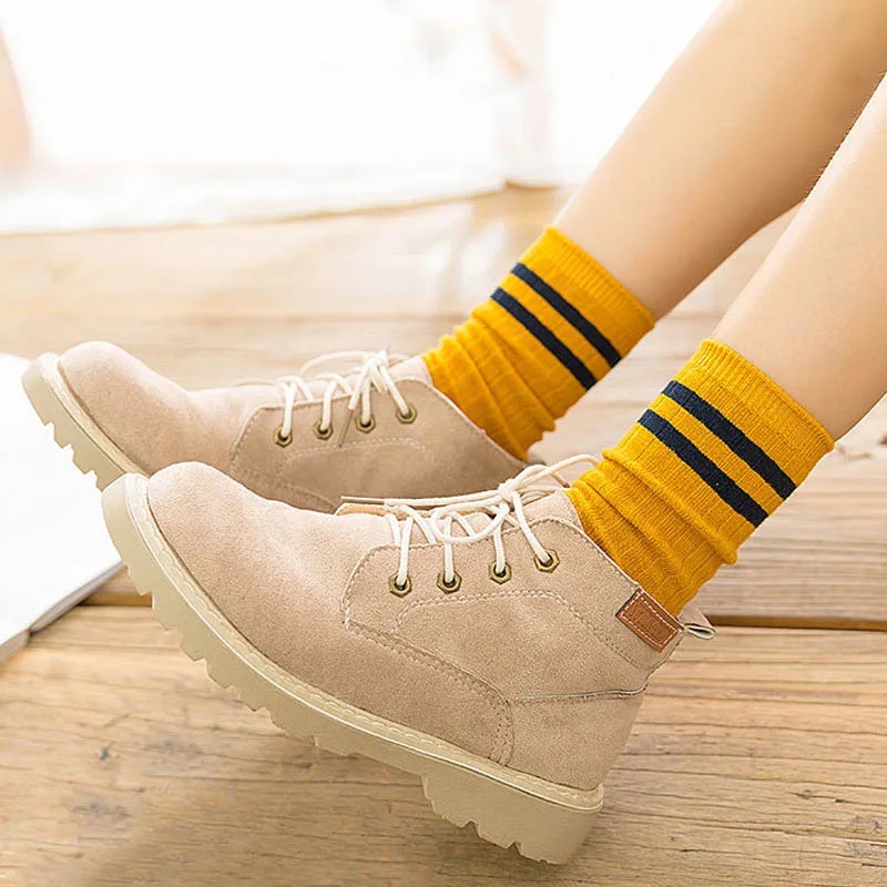 Горячая Распродажа Свободные цветные женские носки в полоску из японского