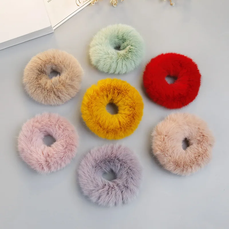 

Резинка для волос с имитацией кроличьего меха женская резинка для волос для девушек аксессуары для волос