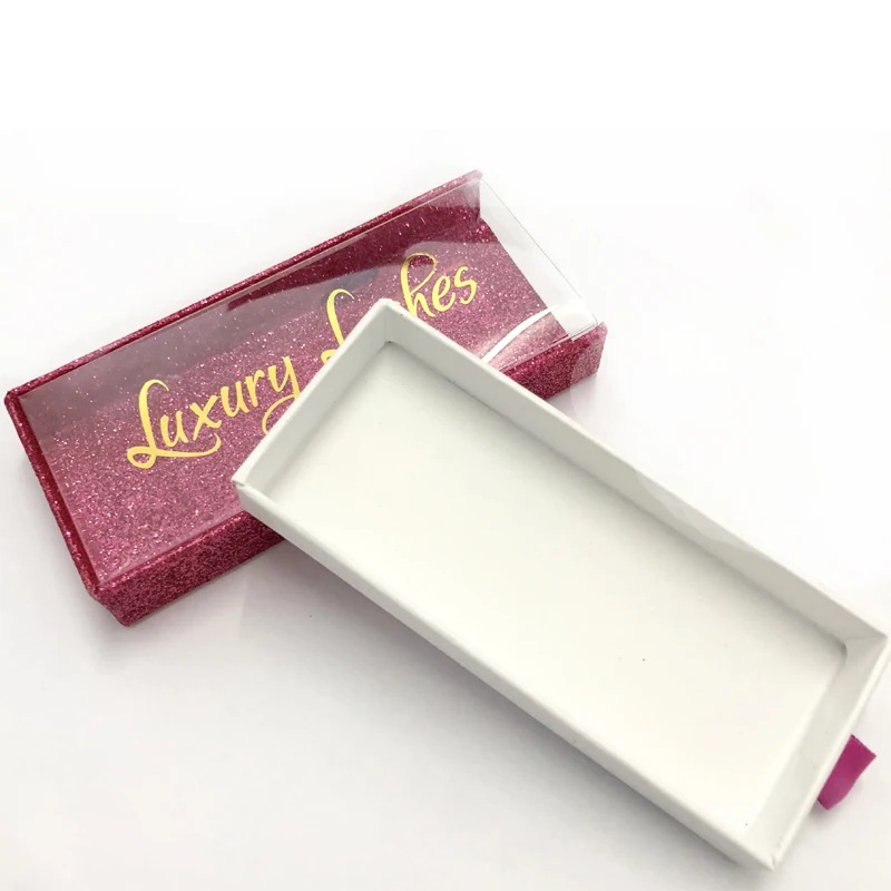 Пустая коробка для упаковки норковых ресниц оптовая Магнитная с блестками 3d