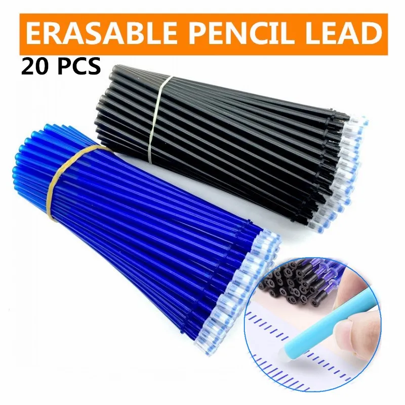 20Pcs/Set Office Gel Pen Erasable Refill Rod Magic 0.5mm Blue Black Ink School Stationery Writing Tool Gift |