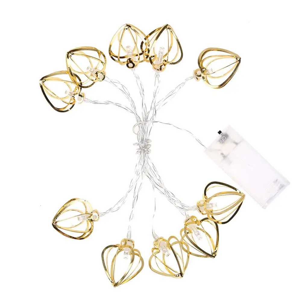 

Гирлянда с 10 светодиодами, декоративный шнурок с аккумулятором в виде сердца, ночсветильник для дома, спальни, гостиной, вечеринки, без бата...