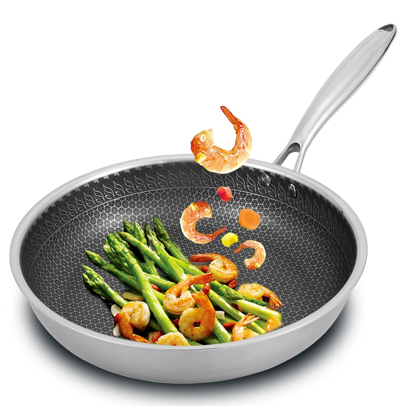 

Stainless Steel Skillet,Nonstick Fry Pan, Induction Compatible,Scratch Resistant,Abrasion-Resistant,26cm/28cm