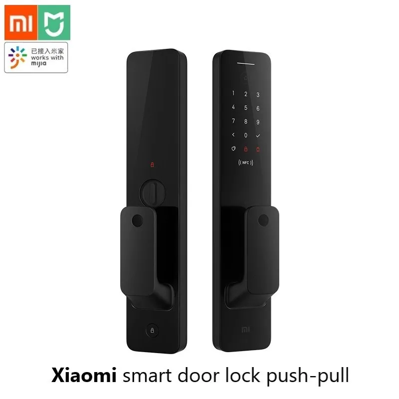 Get Xiaomi Mijia Push-Pull Smart Door Lock With Fingerprint Sensor Passpord NFC Bluetooth Unlock APP Control Intelligent Linkage