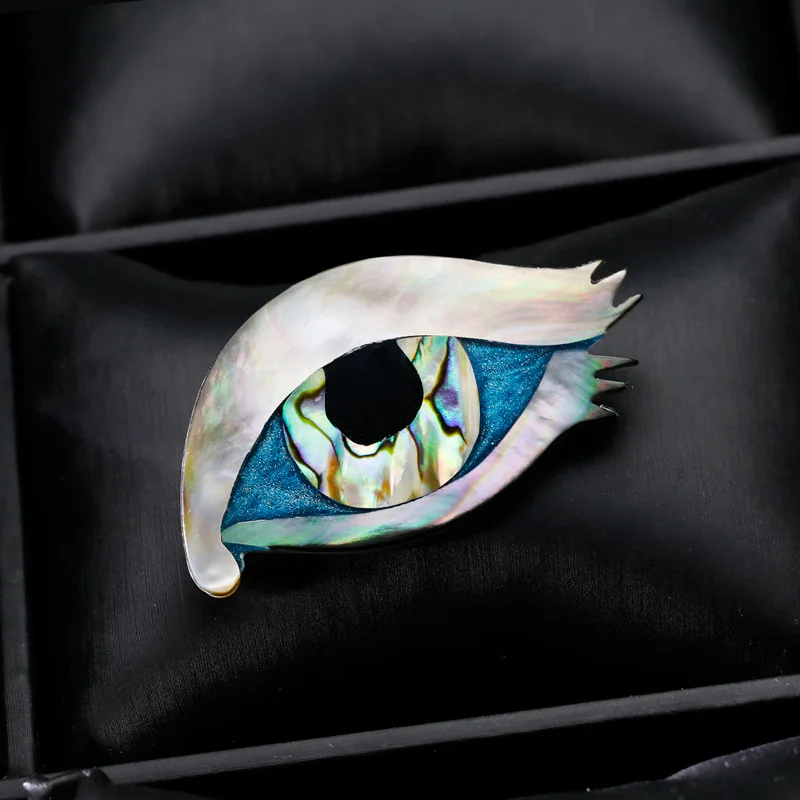 Новая натуральная оболочка Abalone винтажная Высококачественная брошь с изображением глаза булавка для девушки женщины милые модные аксессуары для корсажа
