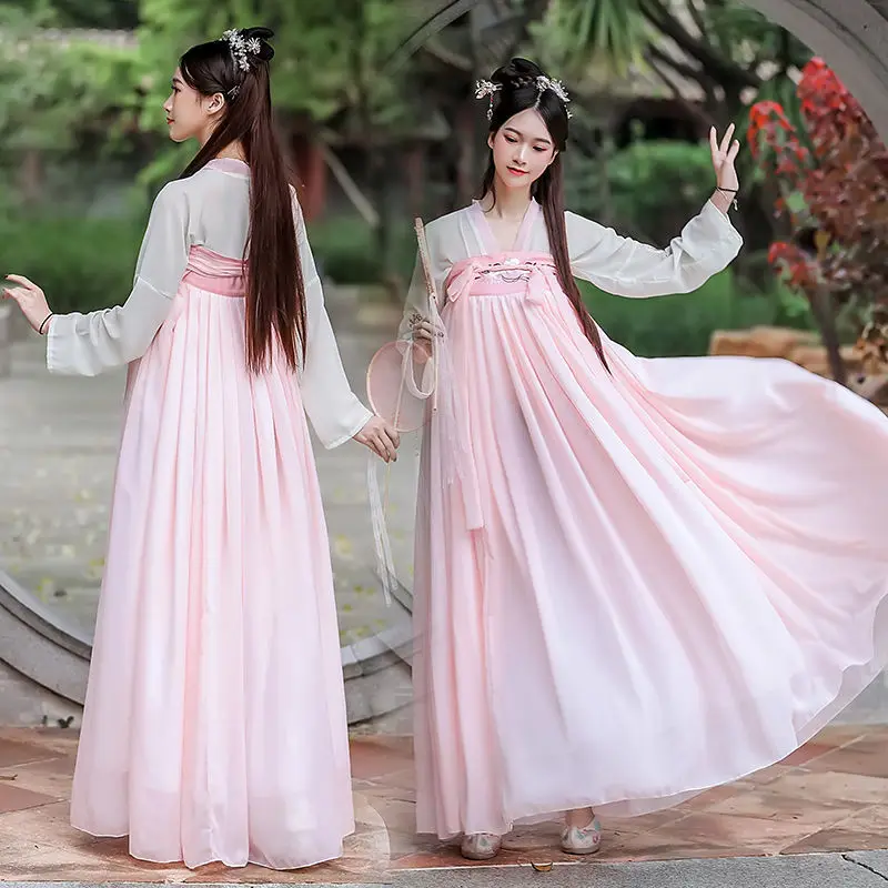 

Hanfu Dance Costume Female Folk Princess Traditional Ancient Hanfu Dress Oriental Han Dyansty Cosplay Dress Fairy Dancewear