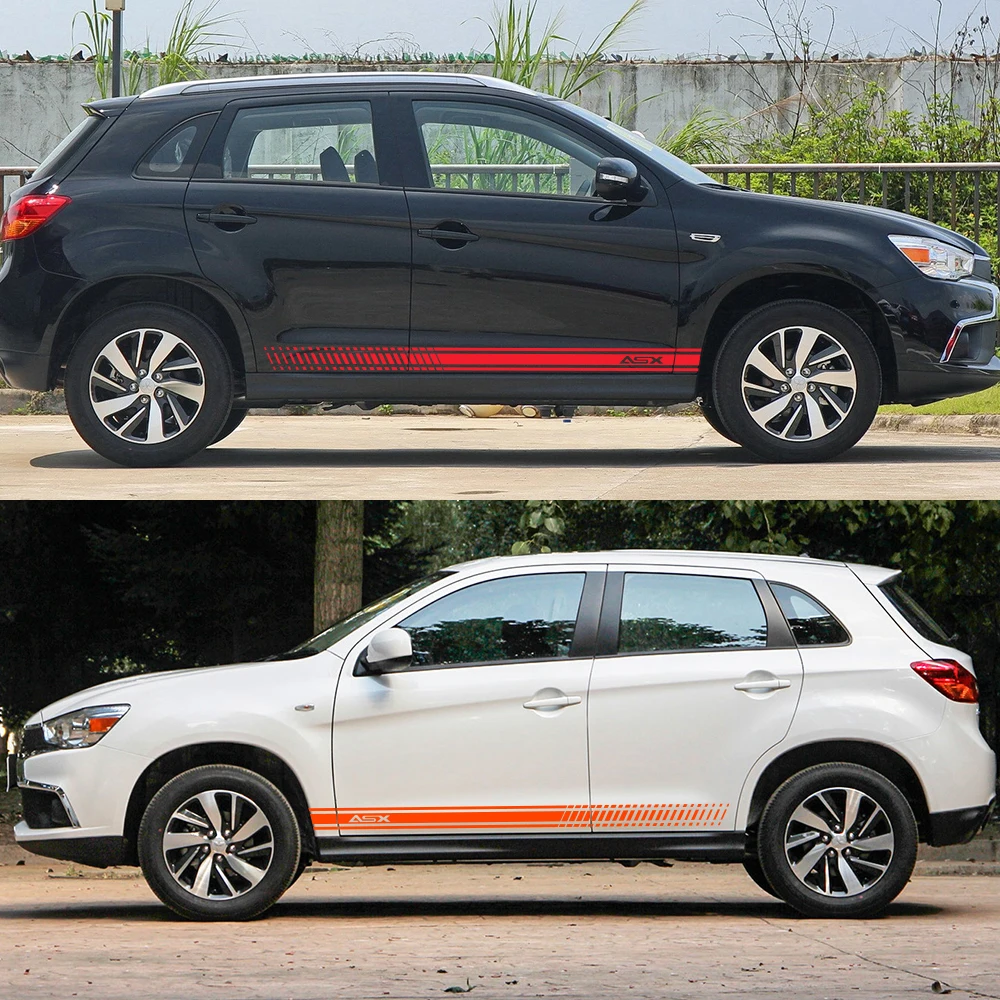 Машина 2 шт. сбоку средства ухода за кожей наклейки для Mitsubishi ASX DIY виниловая