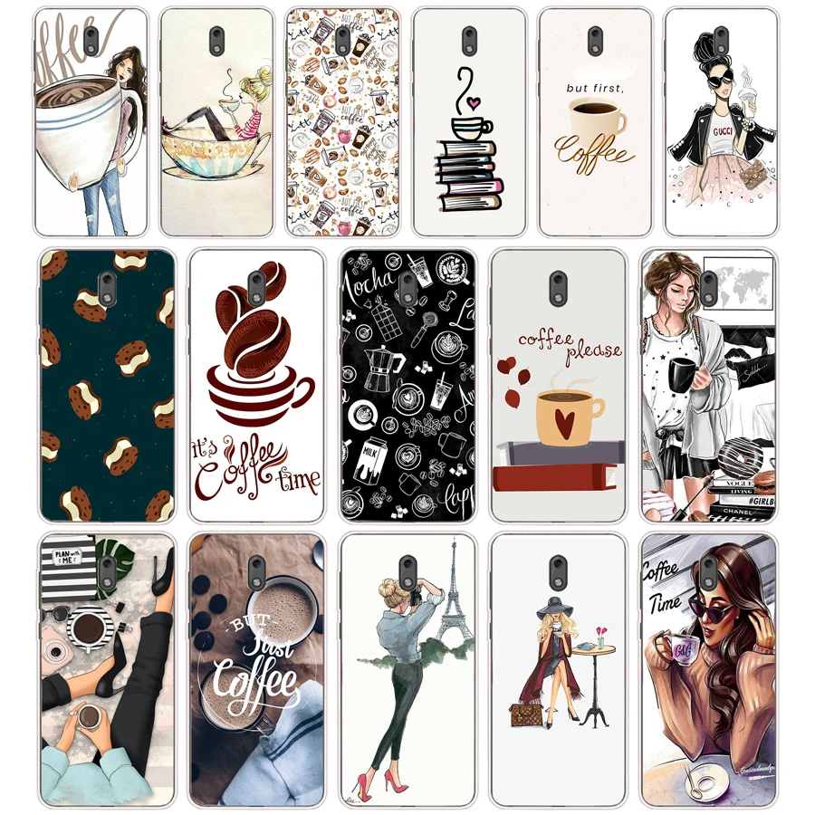 Силиконовый ТПУ защитный чехол для Nokia 2 2,3, 3, 3,1, 5, 5,1, 91AA, с изображением кофейной девушки, мягкий чехол