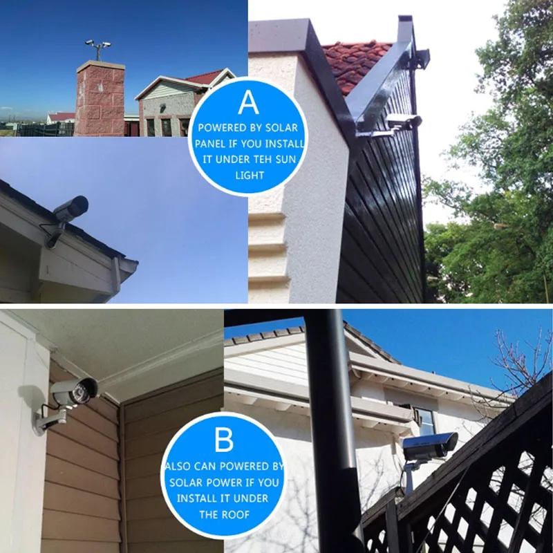 Фальшивая камера наблюдения с солнечной батареей наружная безопасности высокой