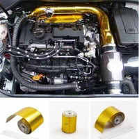 9mx5cm fiberglass heat reflective tape gold high temperature heat and sound shield wrap roll adhesive new car accessories