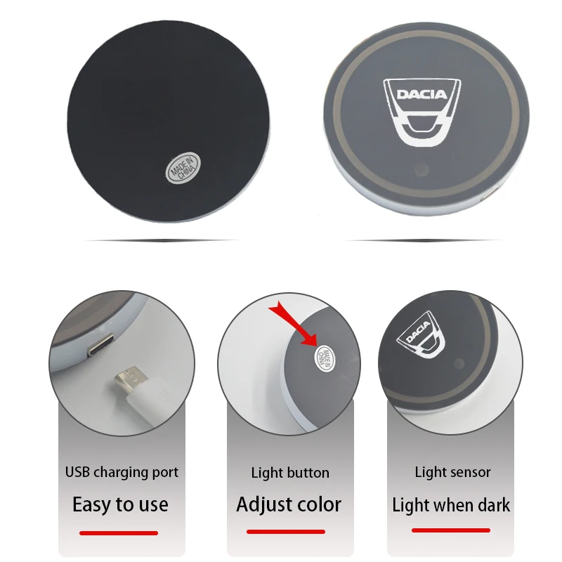 Подставка для автомобильного стакана светодиодная атмосферсветильник лампа с