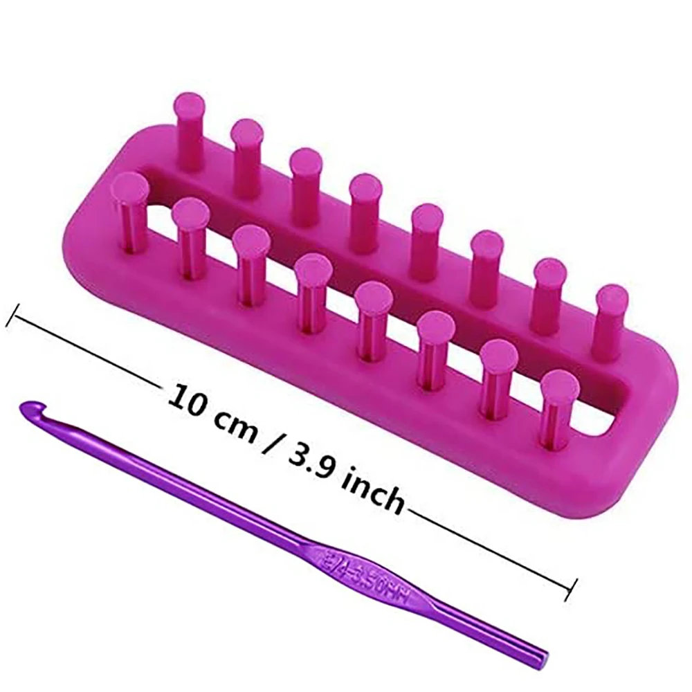 Mini Knitting Loom rose red Plastic Kit with a Crochet DIY Hat/Scarf/Sock Wool Crafts Yarn sewing Tools | Дом и сад