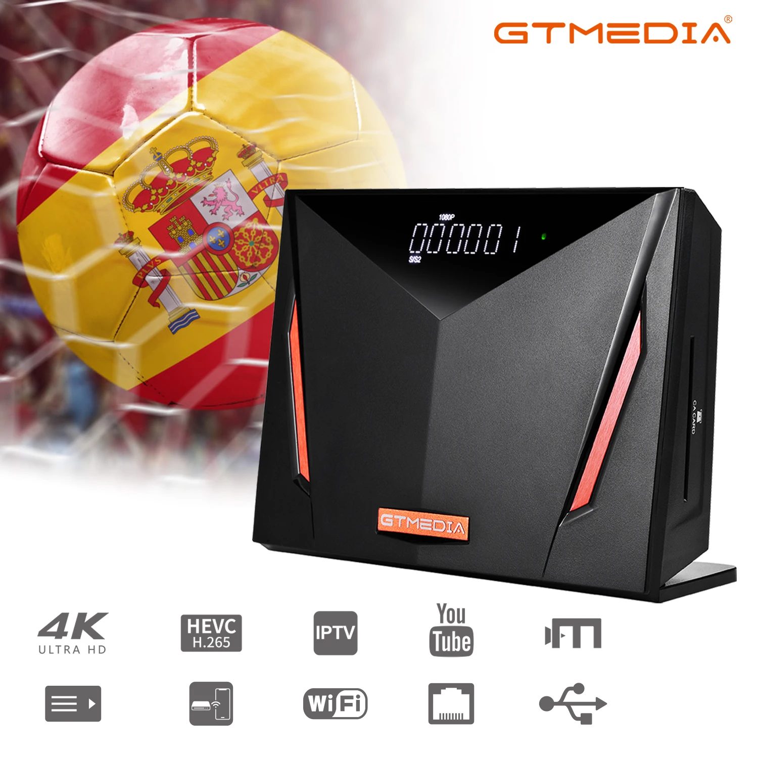 GT медиа V8 UHD 4K спутниковый декодер DVB S2X + T2 приемник со смарт картой слот Поддержка