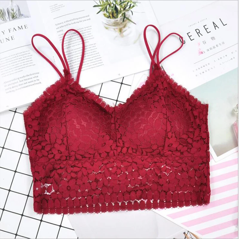 Women's Bra New Arrival Women Push Up Wireless Lace Top Plus Size Bralette Underwear Lingerie Full Cup | Женская одежда