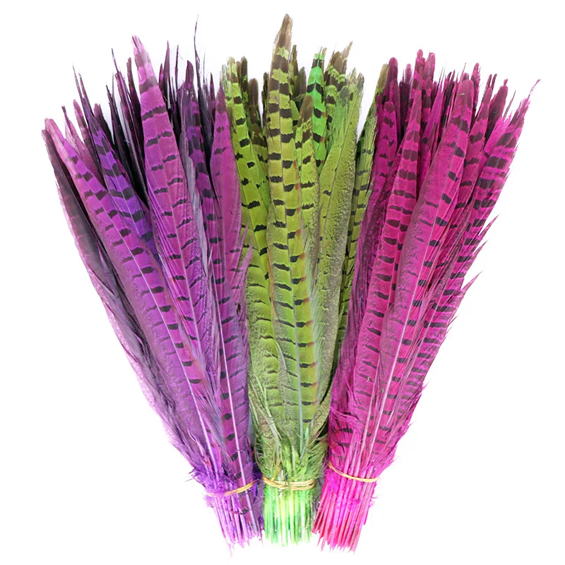 

100Pcs/Lot Natural Ringneck Pheasant Tail Feathers for Crafts 25-30CM 10-12" Wedding Decorations Pheasant Feather Plumes Plumas