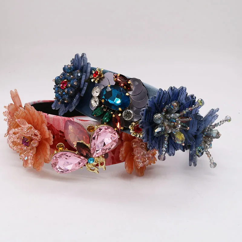 Тиары ручной работы в стиле барокко с пайетками и кристаллами|Украшения для