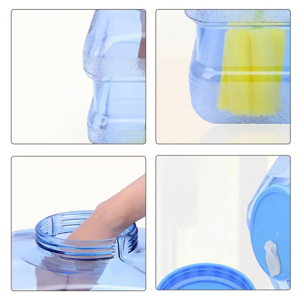 

5.5L PC Reusable Plastic Water Bottle Gallon Replacement Water Bottle Snap On Cap Anti Splash Jug Container For Camping Travel