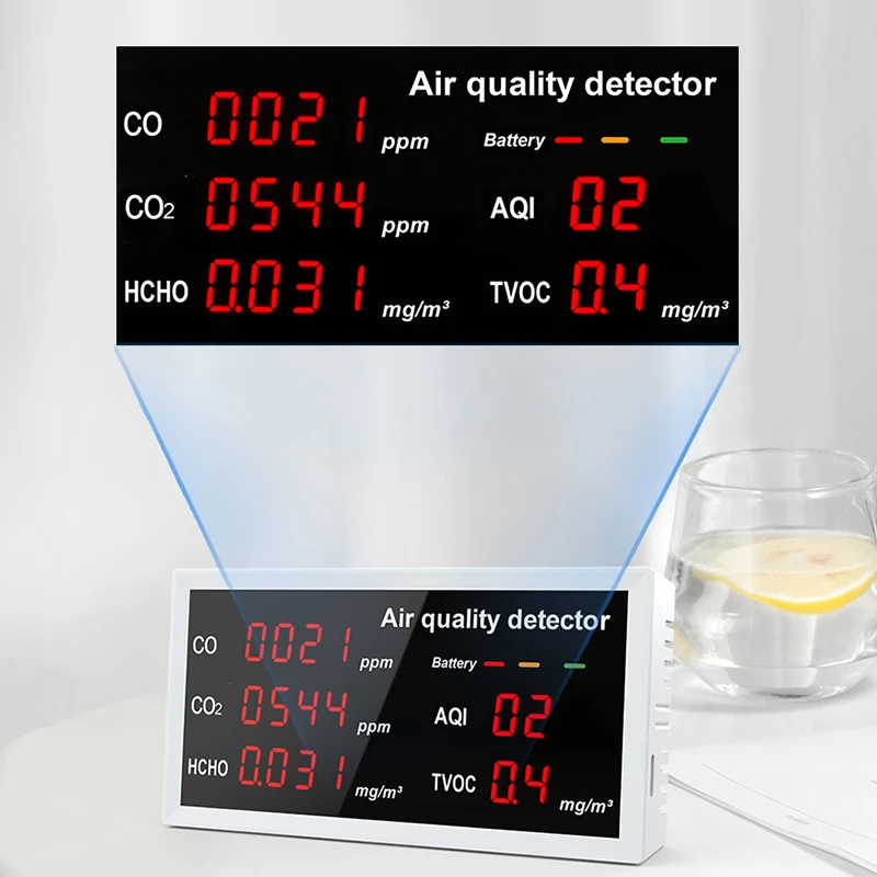 Ручной монитор качества воздуха W17 CO CO2 формальдегид HCHO TVOC AQI перезаряжаемый