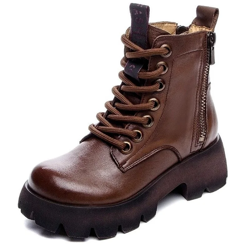 

2021winter New Plus Velvet All-match Thick-soled Women's Shoes Thick Heel British Style Women's Short Demonias BootsWinter Boots