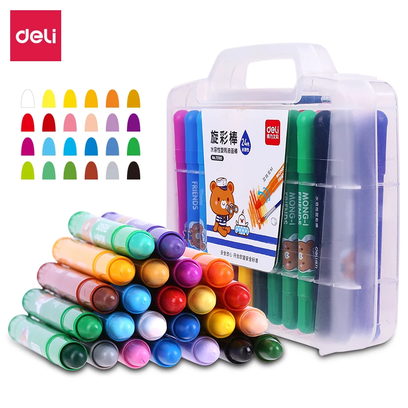

Deli water soluble oil painting stick washable hand crayon colorful stick set children's color painting art supplies