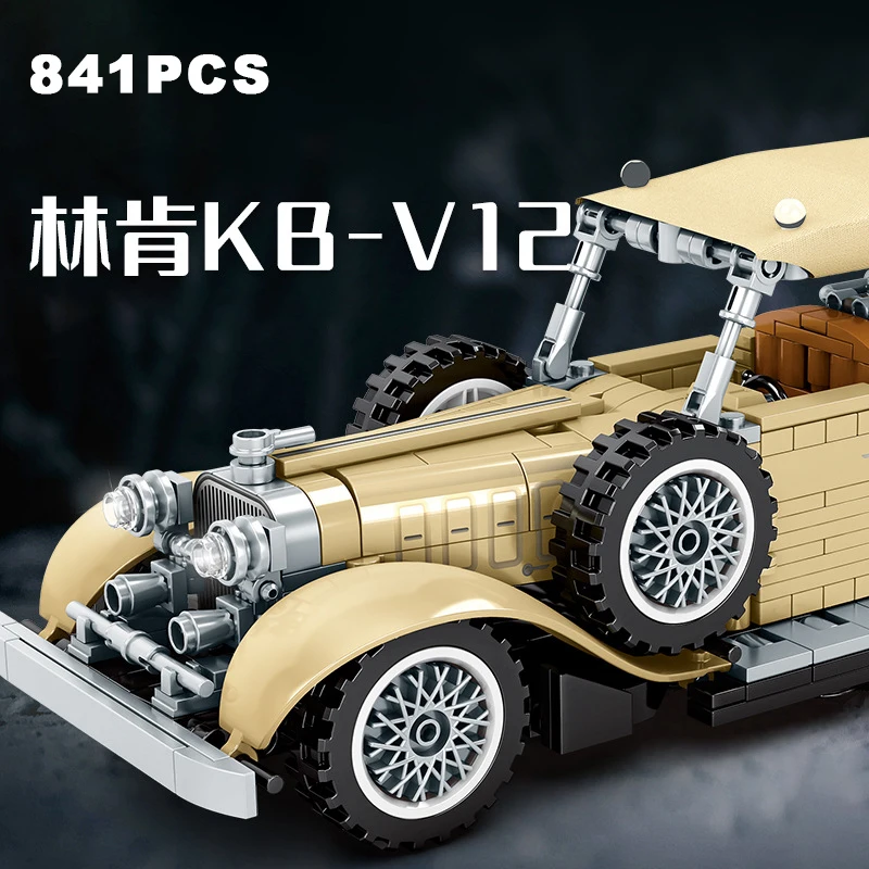 841 шт. Кирпичи Классические модели город Technicing Ретро винтажный автомобиль KB-V12