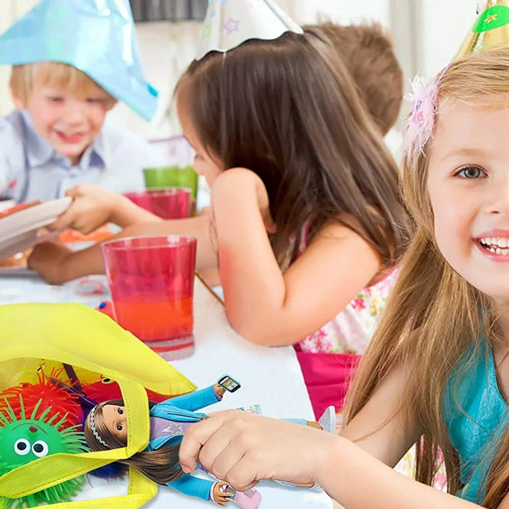 20 шт. подарочные сумки для детского дня рождения с ручками одноцветные