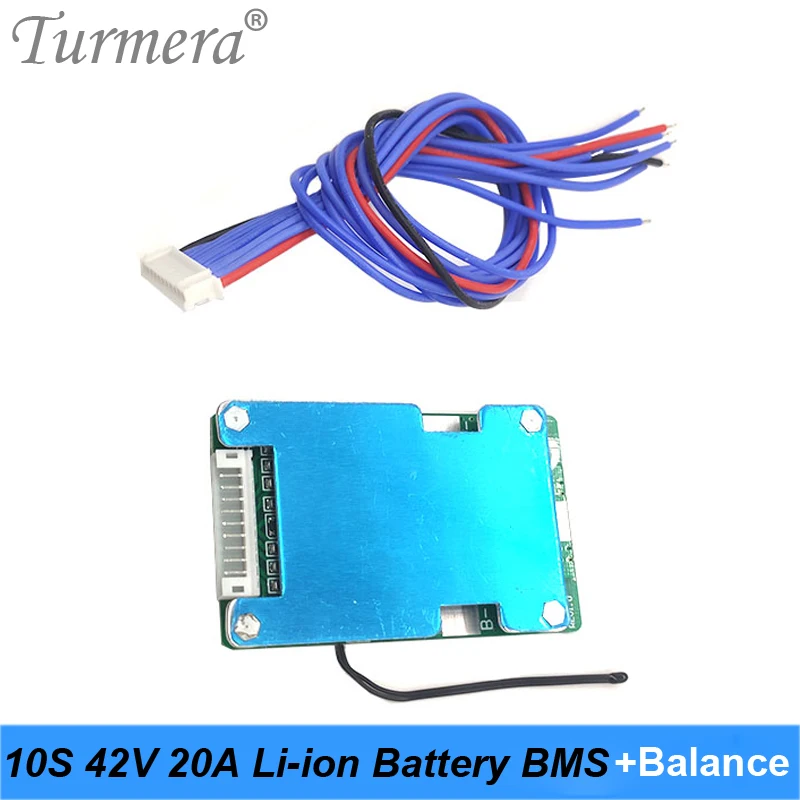 

Литиевый аккумулятор BMS Turmera 10S 36 в 42 в 20 А, с балансиром, защитная плата PTC PCM для аккумуляторов для электроскутера и электровелосипеда