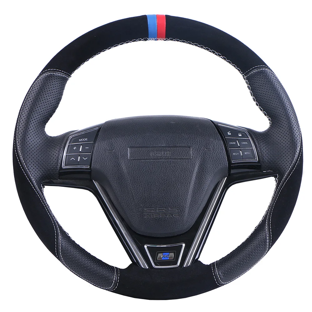 Suede Leather Car Steering Wheel Cover For Golf 5 Mk5 Passat B6 Jetta Tiguan 2007-2011/Custom Wrap braid | Автомобили и мотоциклы