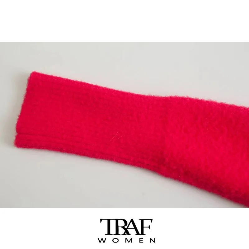 Женский вязаный кардиган с пуговицами V-образным вырезом и длинным рукавом |