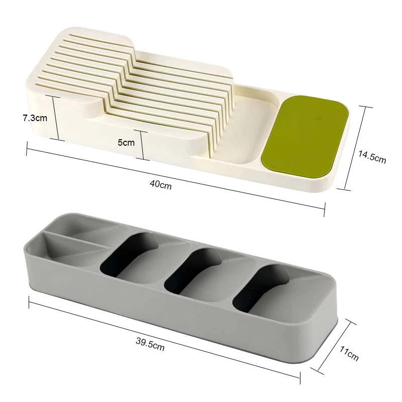 

Cutlery Storage Tray Knife Holder Tableware Organizer Spoon Fork Storage Box Plastic Container plateau Knife Block Holder bb