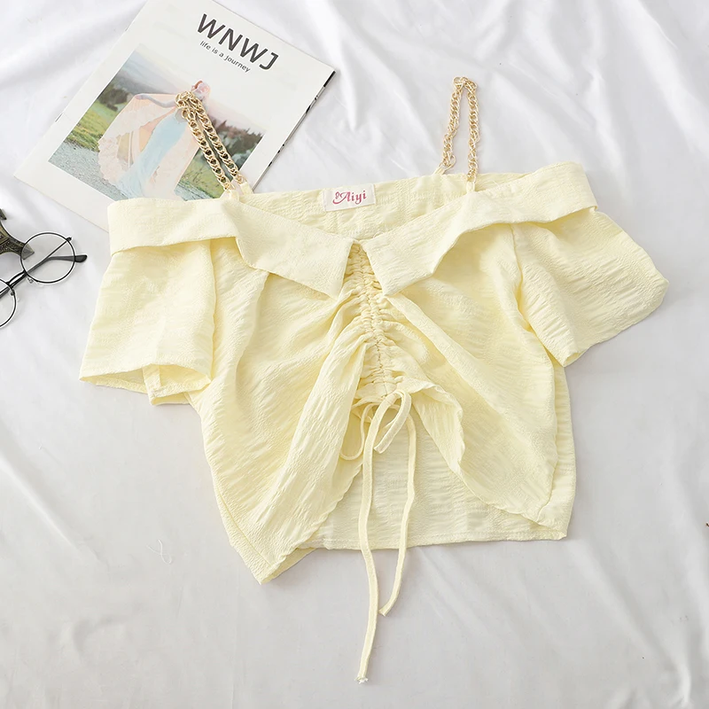 Женская рубашка с коротким рукавом Heliar короткая тонкими лямками одним словом