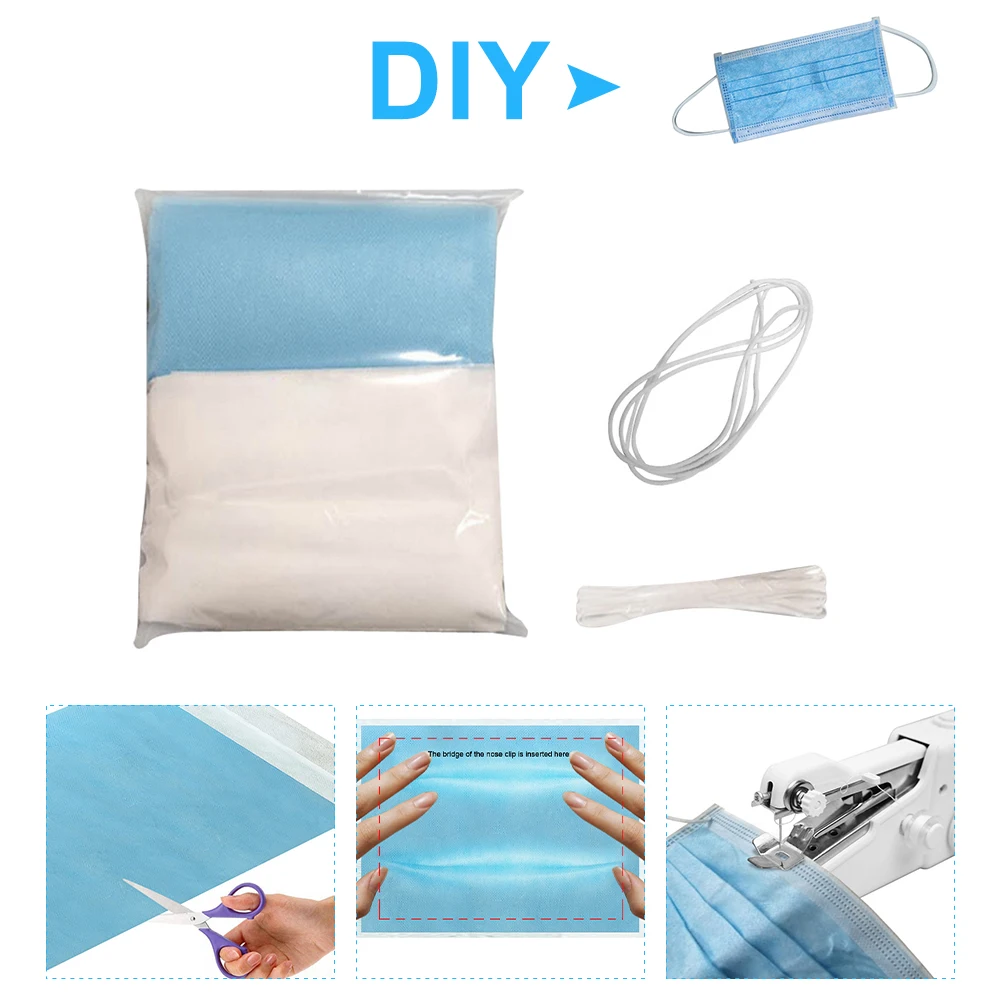 1 м DIY Маски для лица одноразовые 3 слоя Пылезащитная Маска Анти-пыль маска рта