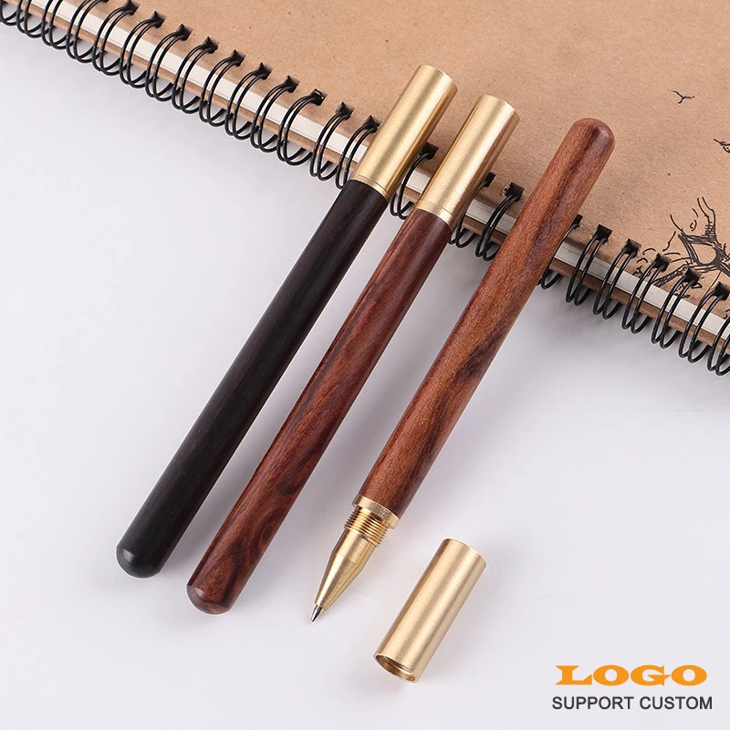 

0.5MM Nib High Quality Black Luxury Wood Ballpoint Pen Business Gifts Ball Pen Writing Office School Supplies Stationery
