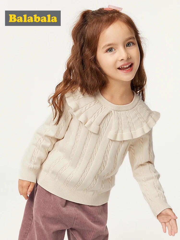 Balabala/детская одежда Детский свитер для девочек Новинка 2019 года Осенняя детская