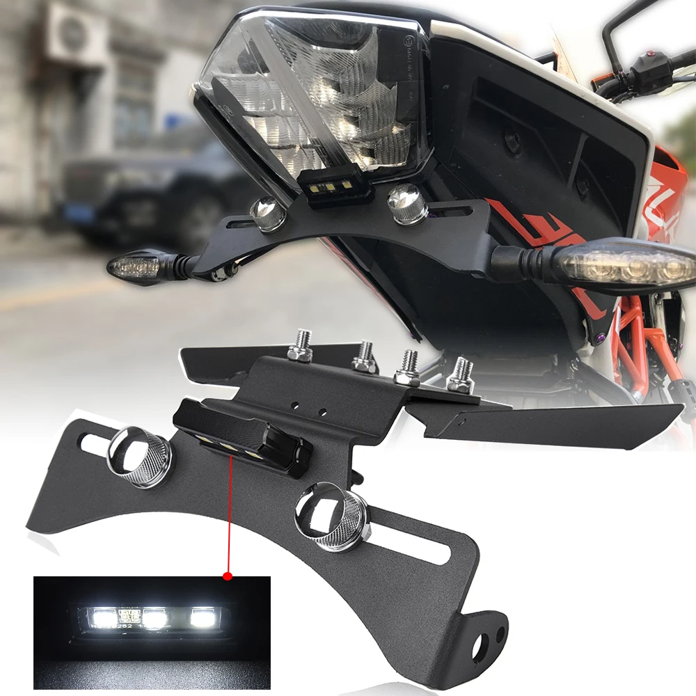 

Motorcycle Tail Tidy Fender Eliminator License Plate Holder Bracket with Led Light for KTM for Duke 390 2017-2022 2018 2019 2020