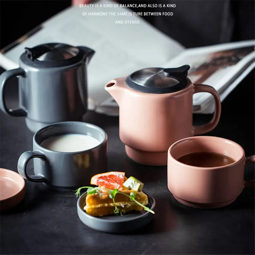 Европейский Бытовая керамика кофейная чашка с блюдцем набор горшочков для офиса