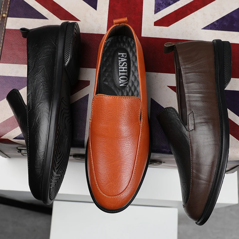 Мужские модельные туфли из натуральной кожи формальные мужские на плоской