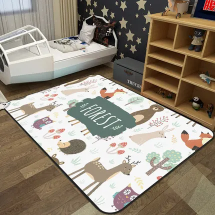 Nordic Fashion Cartoon Children Carpet Bedroom Cute Baby Room Game Blanket Bedside Rug