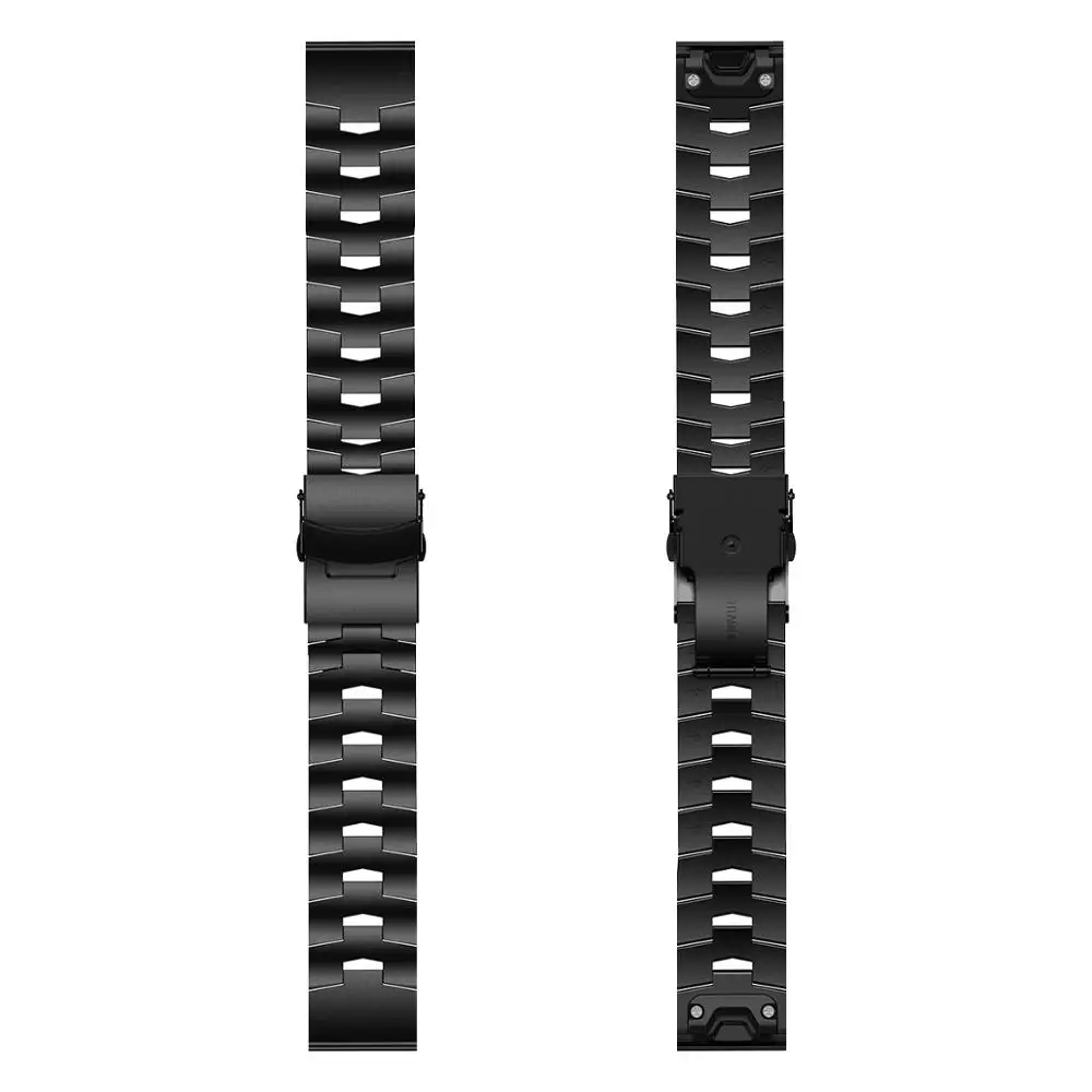 Ремешок GORPIN Fenix 6 Pro для часов Garmin 5 Plus металлический вентилируемый титановый