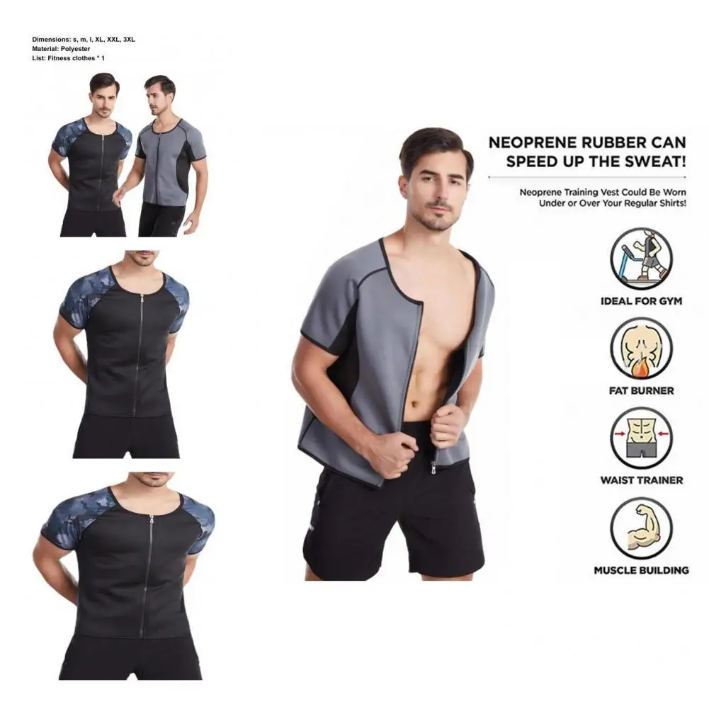 

Body Shaper Shirt Dry Quickly High Quality Increase Sweating Fine Stitching Men Workout Top