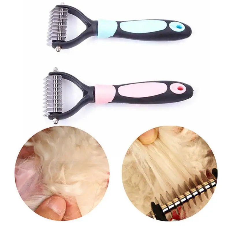 

Pet Open Knot Combs With Non-Slip Handle Small Dog Hair Brushes Pet Hair Removal Knotting Comb Grooming Supplies For Dogs Cats