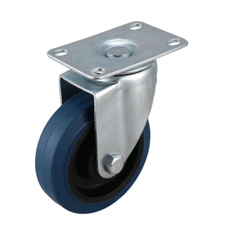 

Retail 4-Pack Small Caster Rotary Disc Caster Swivel Caster Industrial Caster Blue Polyurethane Wheel