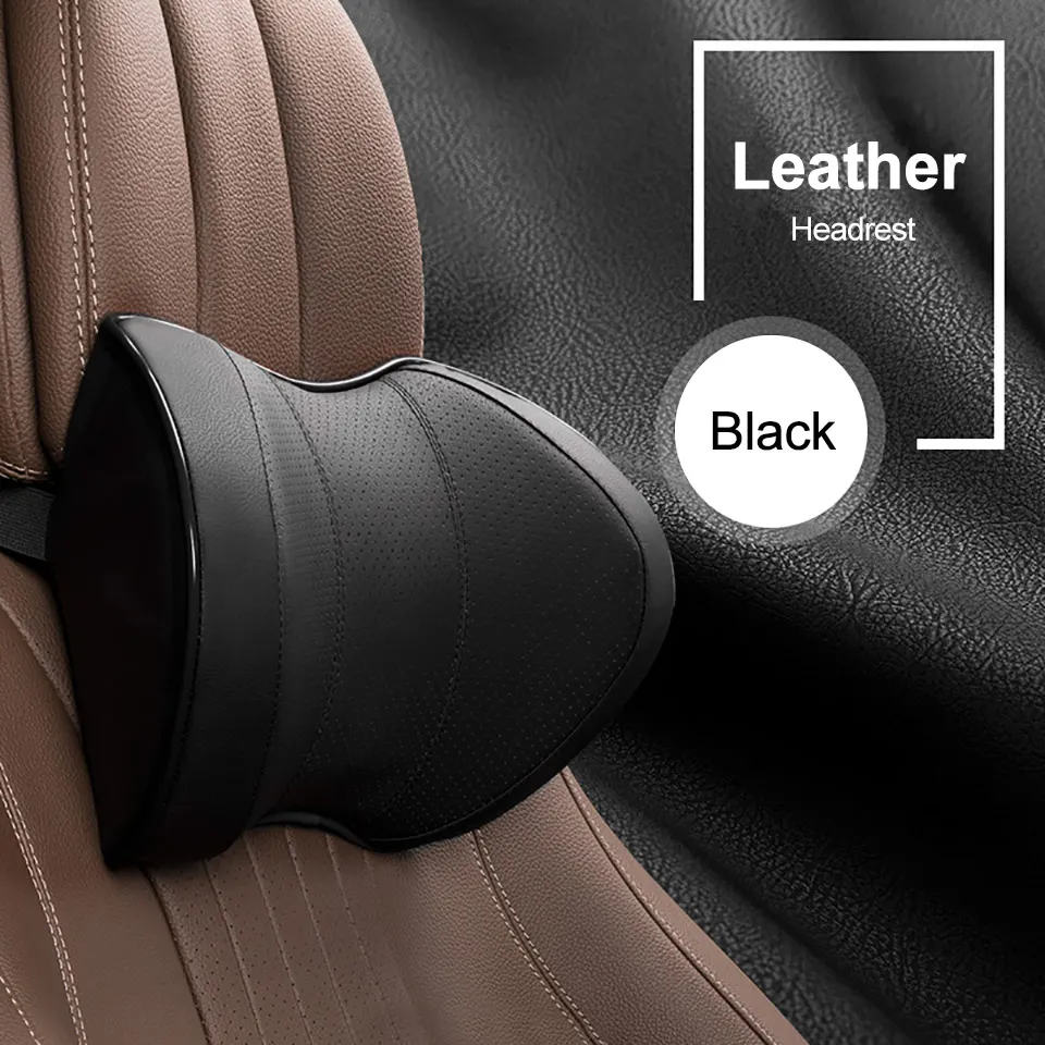 Black Leather LOEN, новая функциональная подушка для шеи из пены с эффектом памяти, u-образная подушка для путешествий, Автомобильная подушка для шеи, подушка для отдыха, подушка для сиденья, для путешествий, для дома, офиса - Цвет: Black Leather