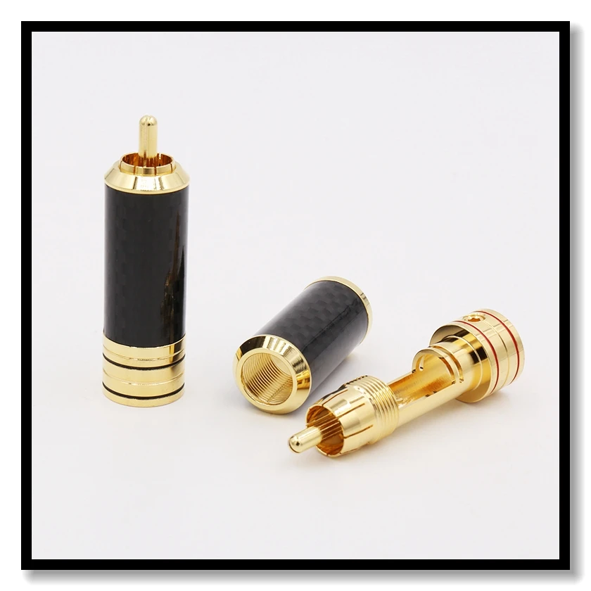 4 шт. высококачественный медный углеволоконный RCA разъем позолоченный Аудио