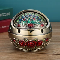 1pc creative ashtray with lid cigar cigarettes metal ashtray windproof ash tray windproof metal ashtray with lid