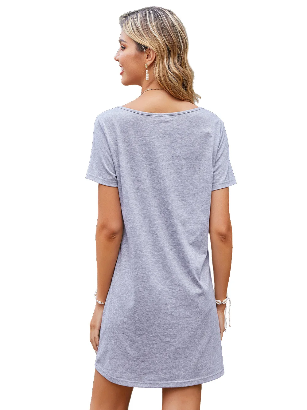 

Hollow Out Broken Flower Cultivate One's Morality Loose Knitted Dress Girl 2021 Summer V-Neck Mini Casual for Women