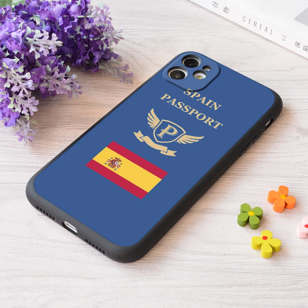 

For iPhone Spain Passport Print Soft Matt Apple Case