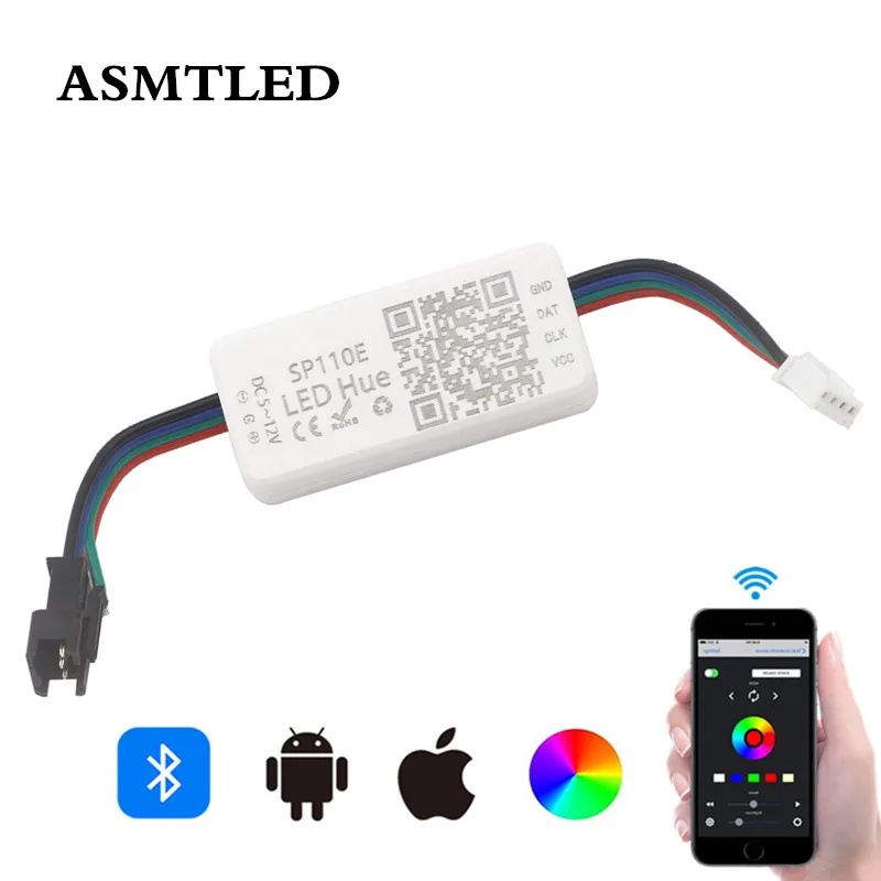 SP110E Bluetooth пиксель контроллер Диммер для WS2811 WS2812B ws2812 SK6812 RGB APA102 WS2801 пикселей Мечта Цвет светодиодные полосы DC5-12V
