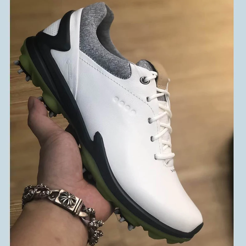 

Professional Spikes Golf Shoes Men's Sport Golf Sneakers with Spikes Genuine Leather Boots Spiked Black White Walking Sneakers