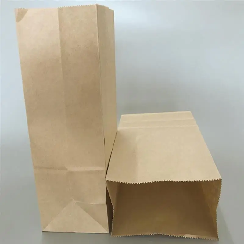 100 шт коричневые крафт-бумажные пакеты для упаковки пищевых продуктов открытый