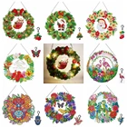 Алмазная 5D картина сделай сам, подвесной Рождественский цветочный венок, набор Стразы, рисование, домашние двери, художественные поделки для Рождественского украшения